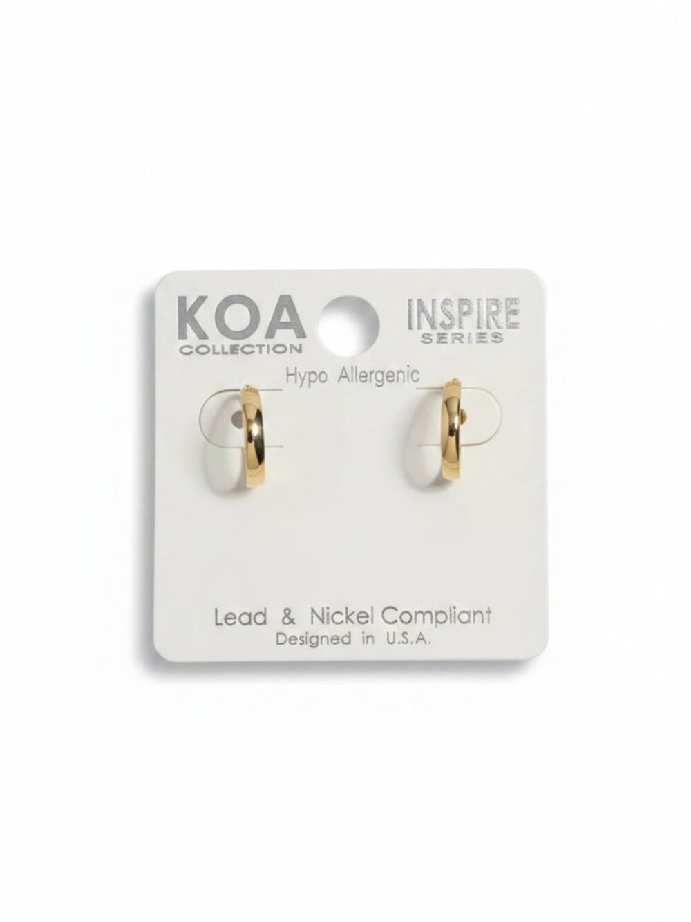 KOA‎ Collection Gold Tone Huggie Hoop Earrings NWT Hypoallergenic